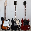 Squier Stratocaster och 2 x Gibson SG